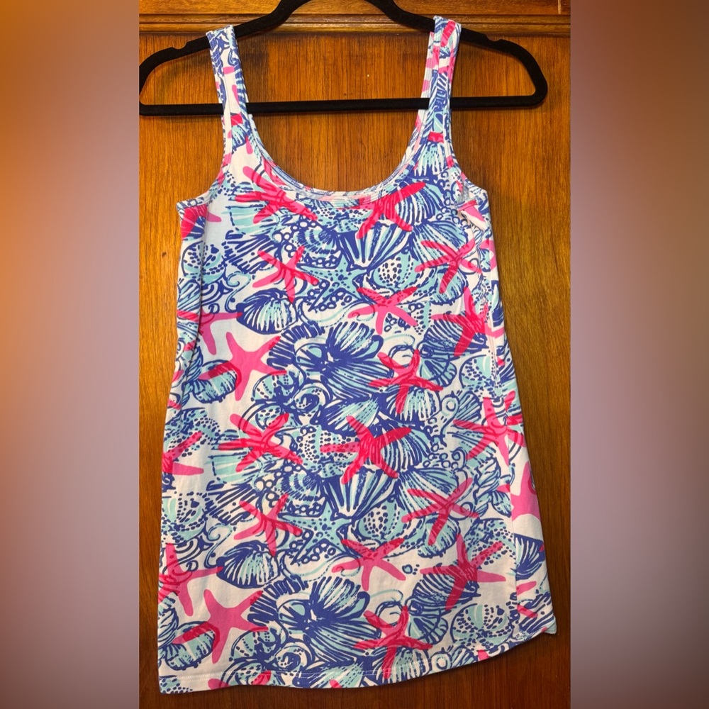 Lilly Pulitzer Tabbi Tank Top in She She Shells- Medium